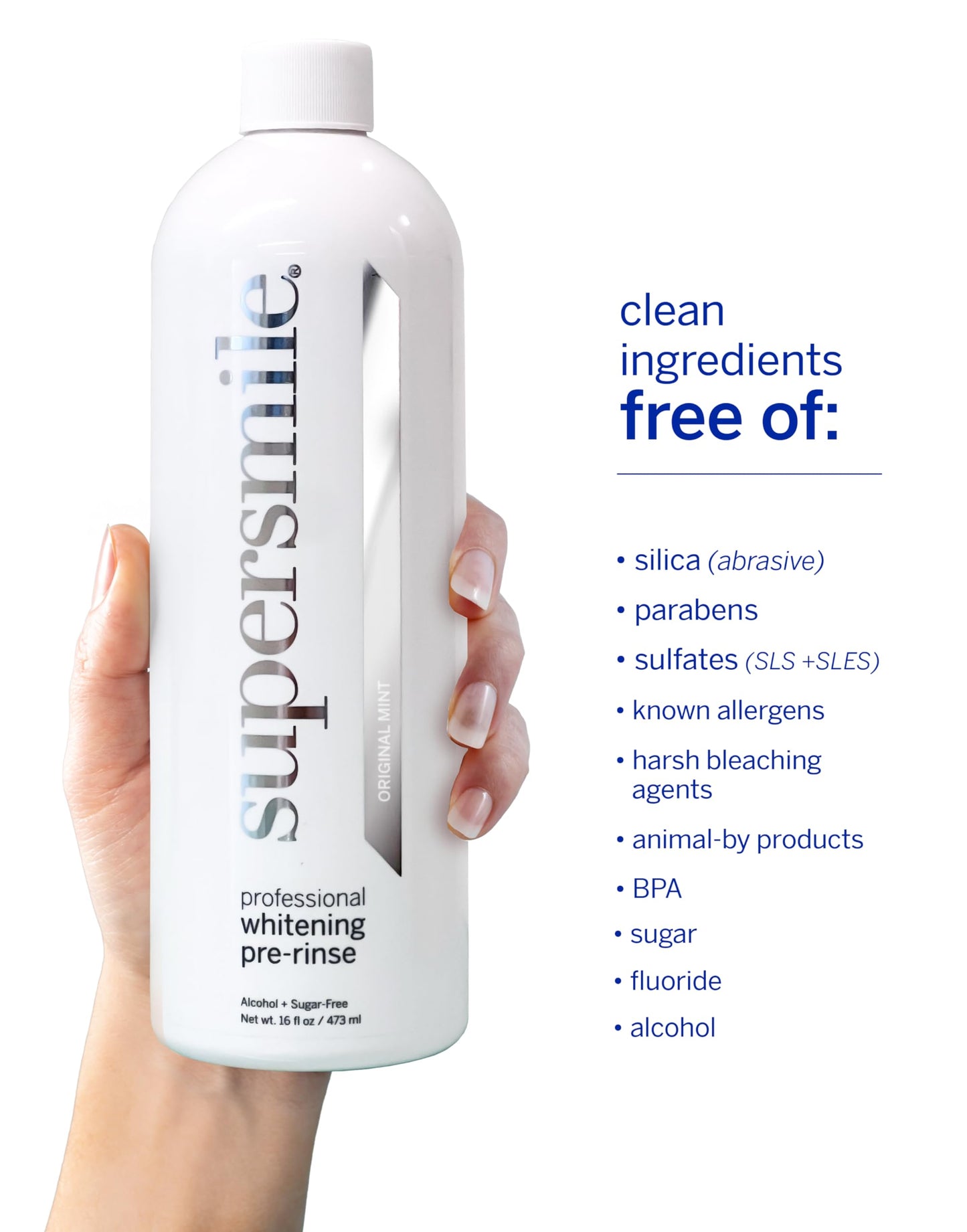 Supersmile Whitening Pre-Rinse, Original Mint, Alcohol-Free, 16 Fl Oz