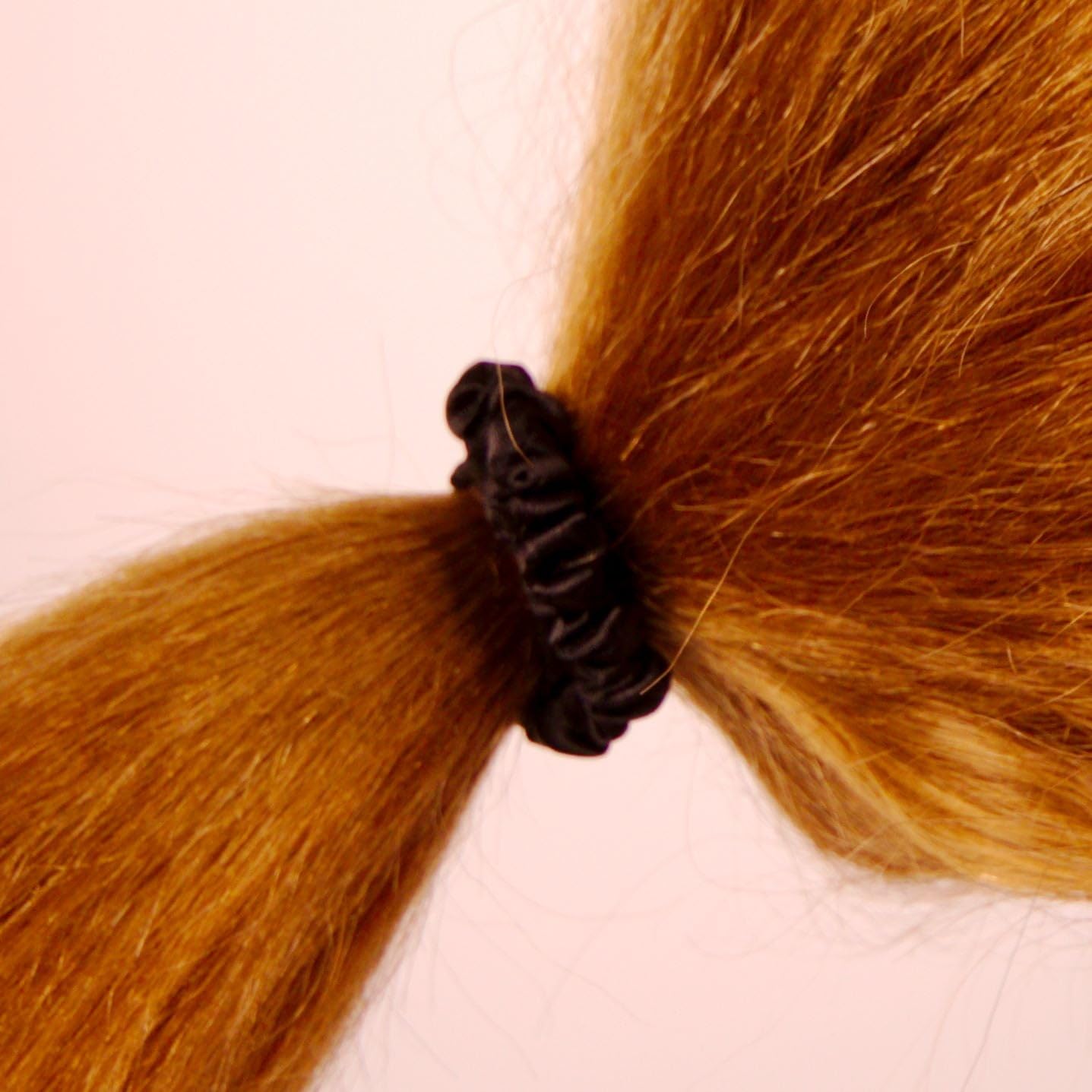 Amelia Beauty, Black, Skinny Satin Scrunchies, 12 Pack – 2in Diameter, Gentle & Strong Hold, No-Snag, No-Dent, Crease-Free Hair Ties