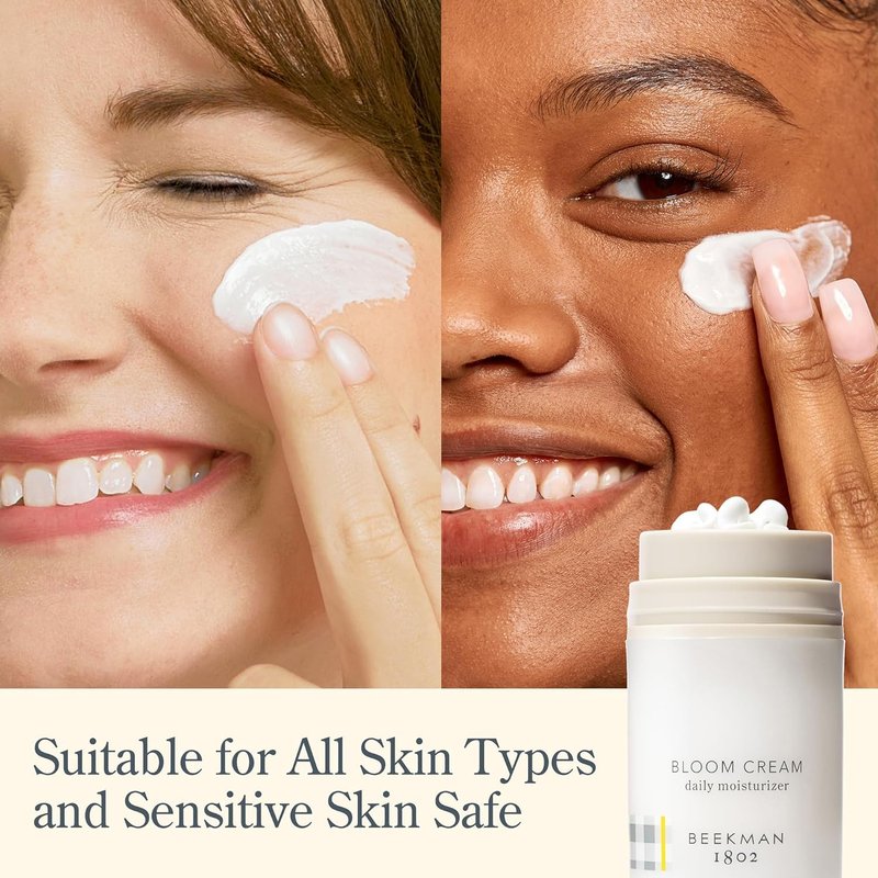 Beekman 1802 Bloom Cream Goat Milk Face Moisturizer, 100 mL - Lightweight, Gentle, Deeply Hydrating & Nourishes Skin Barrier - All Skin Types - Cruelty Free