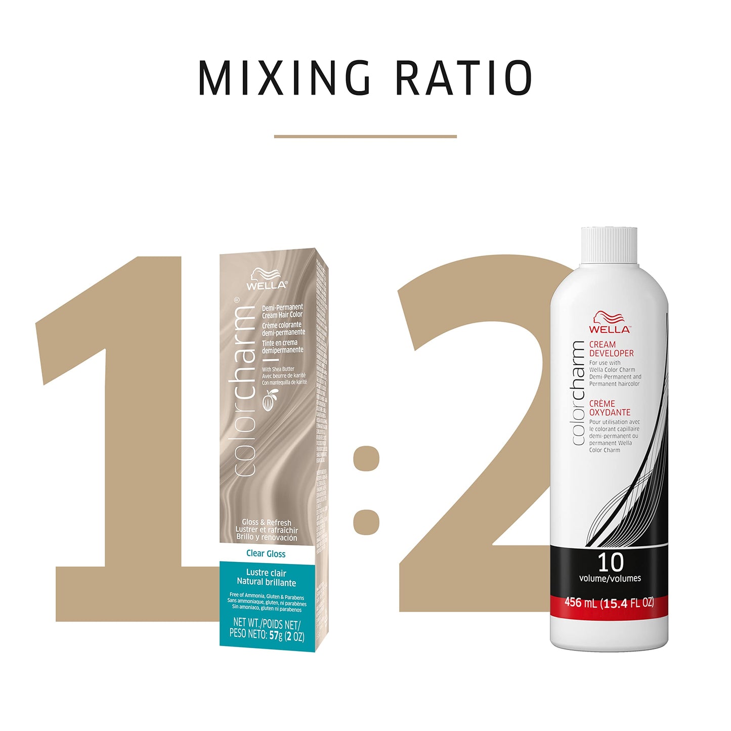 WELLA colorcharm Demi Permanent Hair Color, Clear Gloss + Wella Professionals Invigo Brilliance Color Protection Shampoo & Conditioner, For Fine Hair