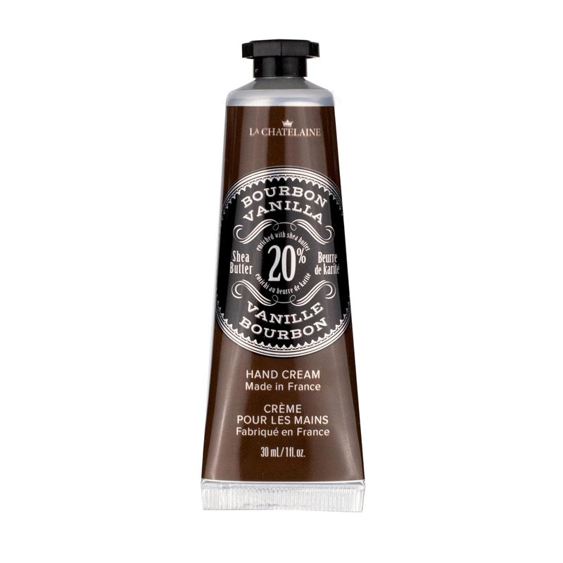 La Chatelaine 20% Shea Butter Hand Cream - Organic Argan Oil, Moisturizing Lotion | Travel Size 1 oz / 30ml (Bourbon Vanilla)