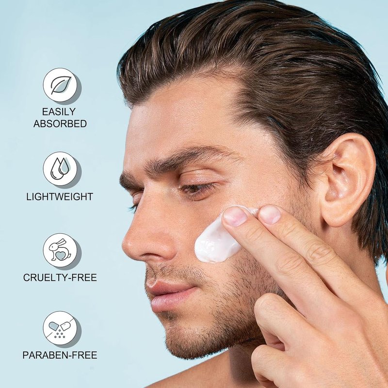 JVR Men's Face Moisturizer - Anti-Aging Lightweight Cream with Caffeine & Niacinamide | 1.7 oz