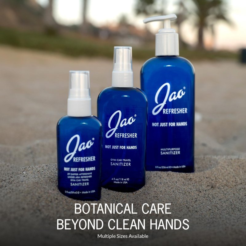 Jao Brand Refresher | Multipurpose Travel Hand Sanitizer, Face Moisturizer, Toner For Face, & Aftershave | Skin Care Travel Essentials | Plant-based | No Parabens, No Sulphates | 4 oz