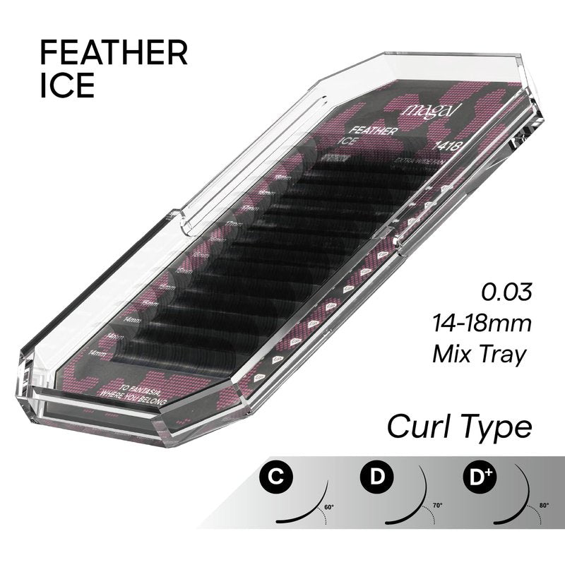 MAGAL Mega Volume Classic Black Fluffy Eyelash Extensions 0.03 C/D/D+ 14-18mm Easy Fan/Silky Individual Lash/Extra Volume Professional Eyelash Tray (Classic 1418 D curl)