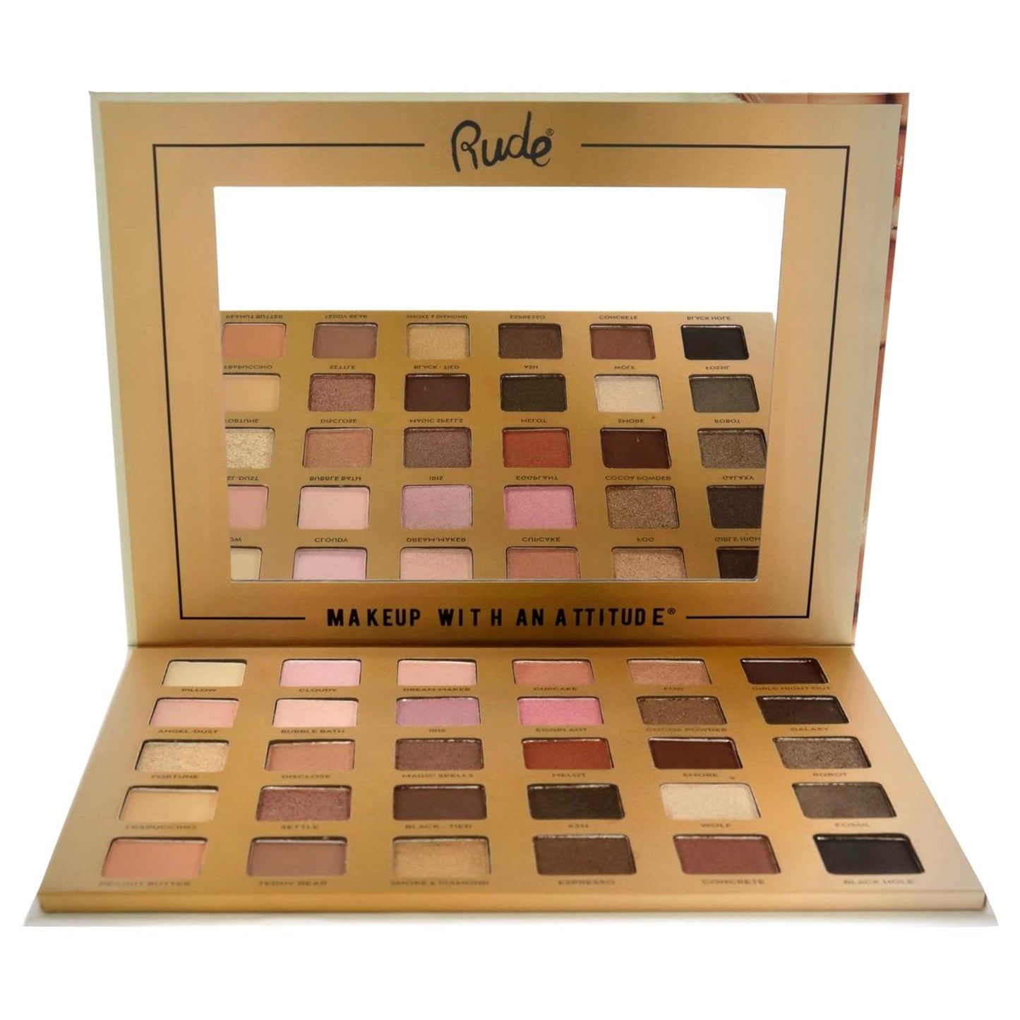 Rude Cosmetics Au Naturel Eyeshadow Palette - 30 Shades for Stunning Looks | 1.05 oz