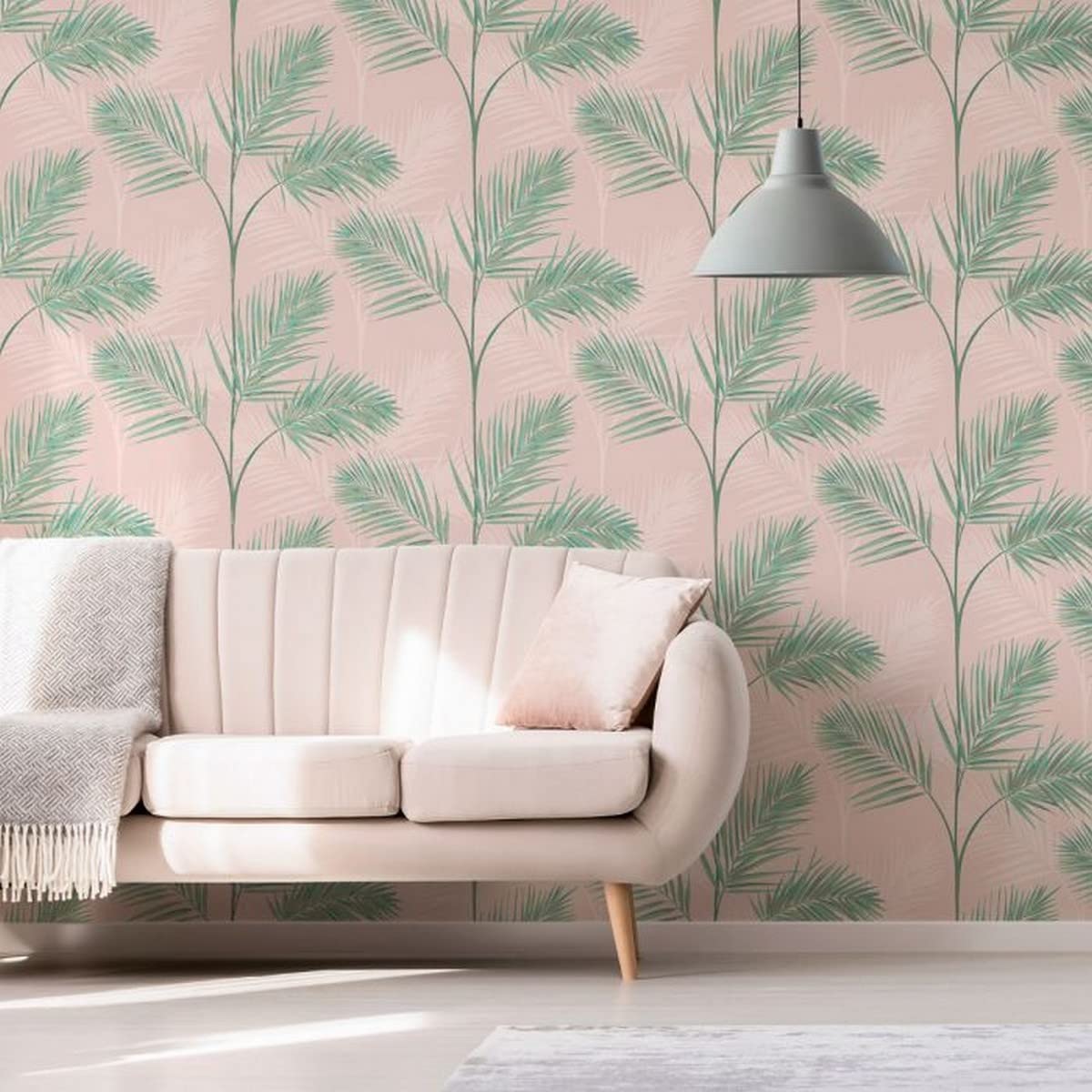 Fine Decor South Beach Blush Fronds Wallpaper