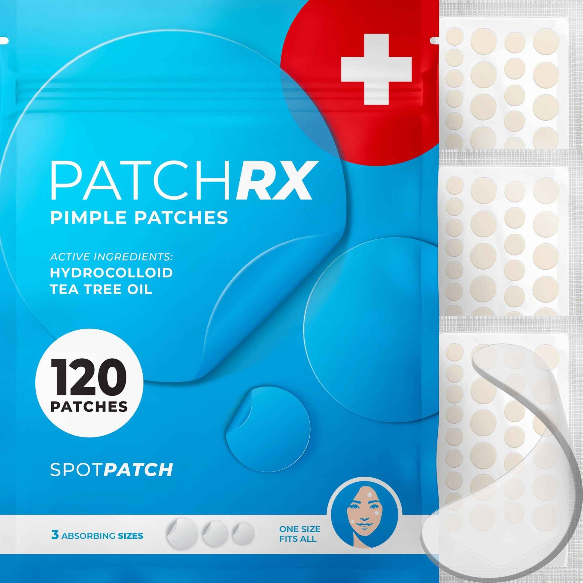 KEYCONCEPTS PatchRx Pimple Patches Bundle - + Pimple Stickers for Face + Large Pimple Patches