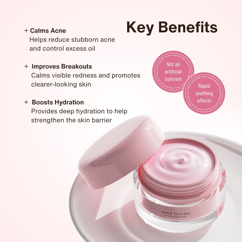 aplin Pink Tea Tree Intensive Cream - 50g/Skin Moisturizer/Facial Moisturizers/1.7 Oz, CICA, Allantoin, Korean Skin Care, Moisturizer, Hydrating