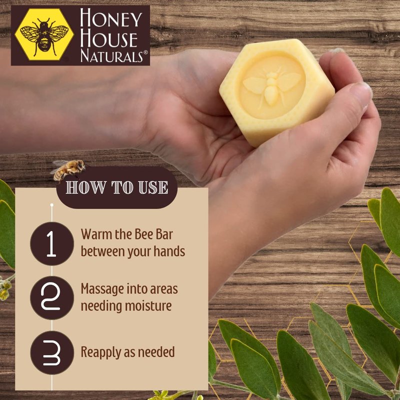 Honey House Naturals Gift Set - All-Natural Moisturizing Lotion Bar & Lip Butter | Peppermint, Made in USA