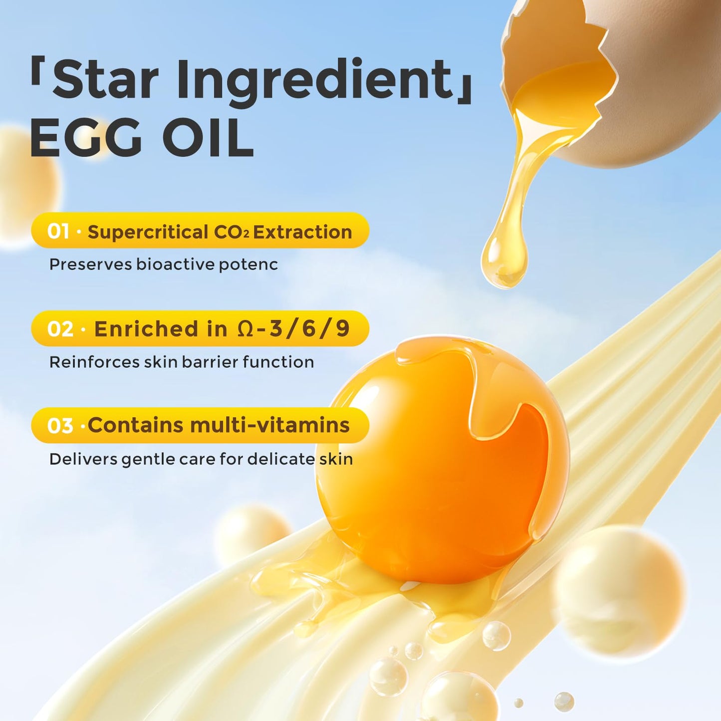 MATERN'ELLA Body Moisturizer with Egg Yolk Oil, Natural Body Lotion Long-Lasting Hydration 48h with Squalane & Sodium Hyaluronate Cream Suitable for Sensitive Skin Fragrance Free 17.6 oz