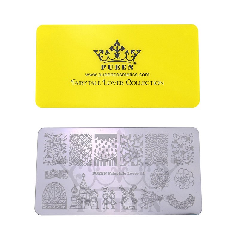 PUEEN Nail Art Stamping LOVE BOX II 02-4 Lover Collection Plates - 125x65mm Unique Nailart Polish Stamping Manicure Image Plate Accessories Kit BH000665