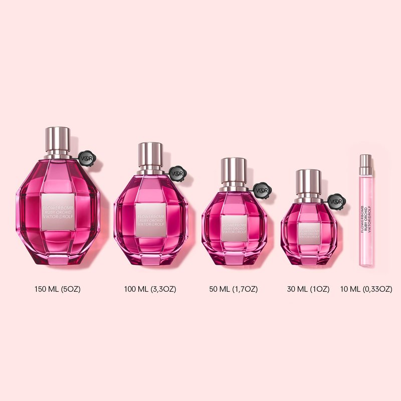 Viktor&Rolf - Flowerbomb Ruby Orchid Eau de Parfum - Women's Perfume - Floral & Fruity - With Notes of Vanilla & Peach - 0.34 Fl Oz - Travel Size
