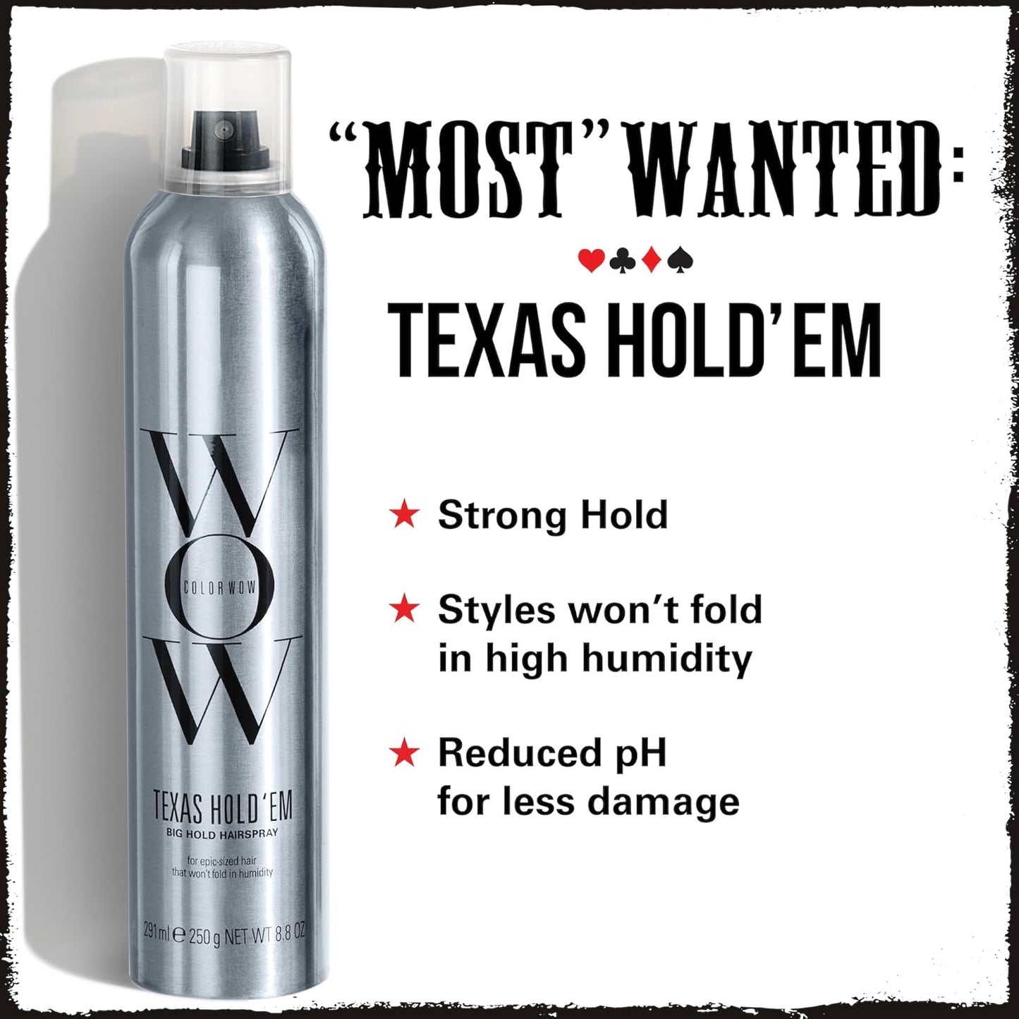 COLOR WOW Texas Hold 'Em Hairspray - Extra Hold Hair Spray for All-Day Style | Heat & UV Protection | Anti-Humidity Formula