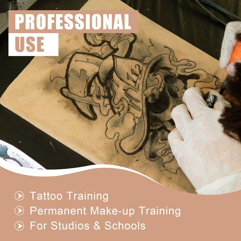 Tattoo Practice Skin Sheets, Jconly 8x6 Inch Fake Skin 15-Pack with 1mm/2mm/3mm Thickness - Realistic Feel Reusable Silicone for Tattoo Training, Beginners & Professional Artists