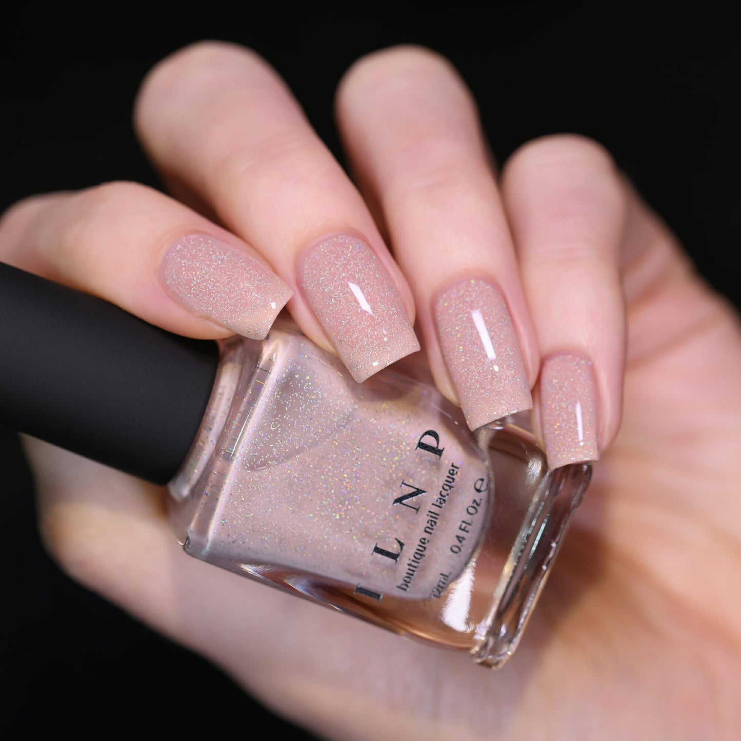 ILNP Birthday Suit - Cashmere Pink Holographic Nail Polish, Sparkly Neutral Nude, Chip Resistant Manicure, Non-Toxic, Vegan, Cruelty Free, Non-Gel