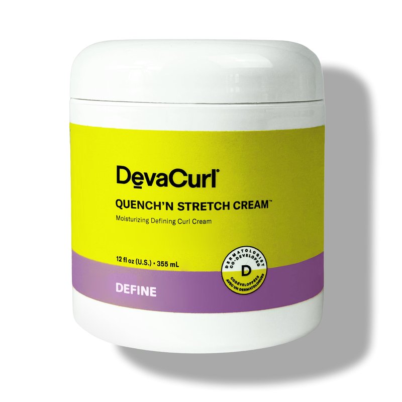 DevaCurl Quench'n Stretch Cream Mositurizing Defining Curl Cream, 12 oz | Improves Curl Definition | Non-Crunchy | Non-Stiff