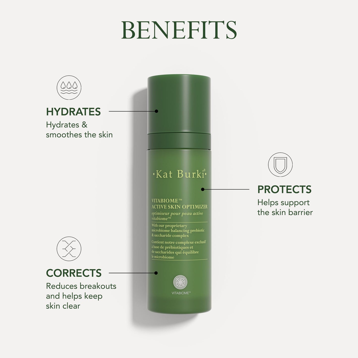 KAT BURKI VitaBiome Active Skin Optimizer With Vitamin C. Advanced Clearing and Redness Relief Face Mist for Breakout-Prone Skin, 1 Fl Oz