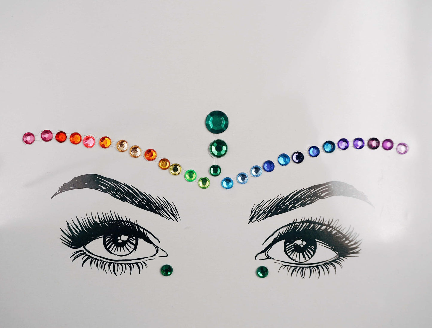 rainbow face gems festival halloween face jewels crystals bindi body jewels temporary tattoo face jewel stickers for festival pride makeup