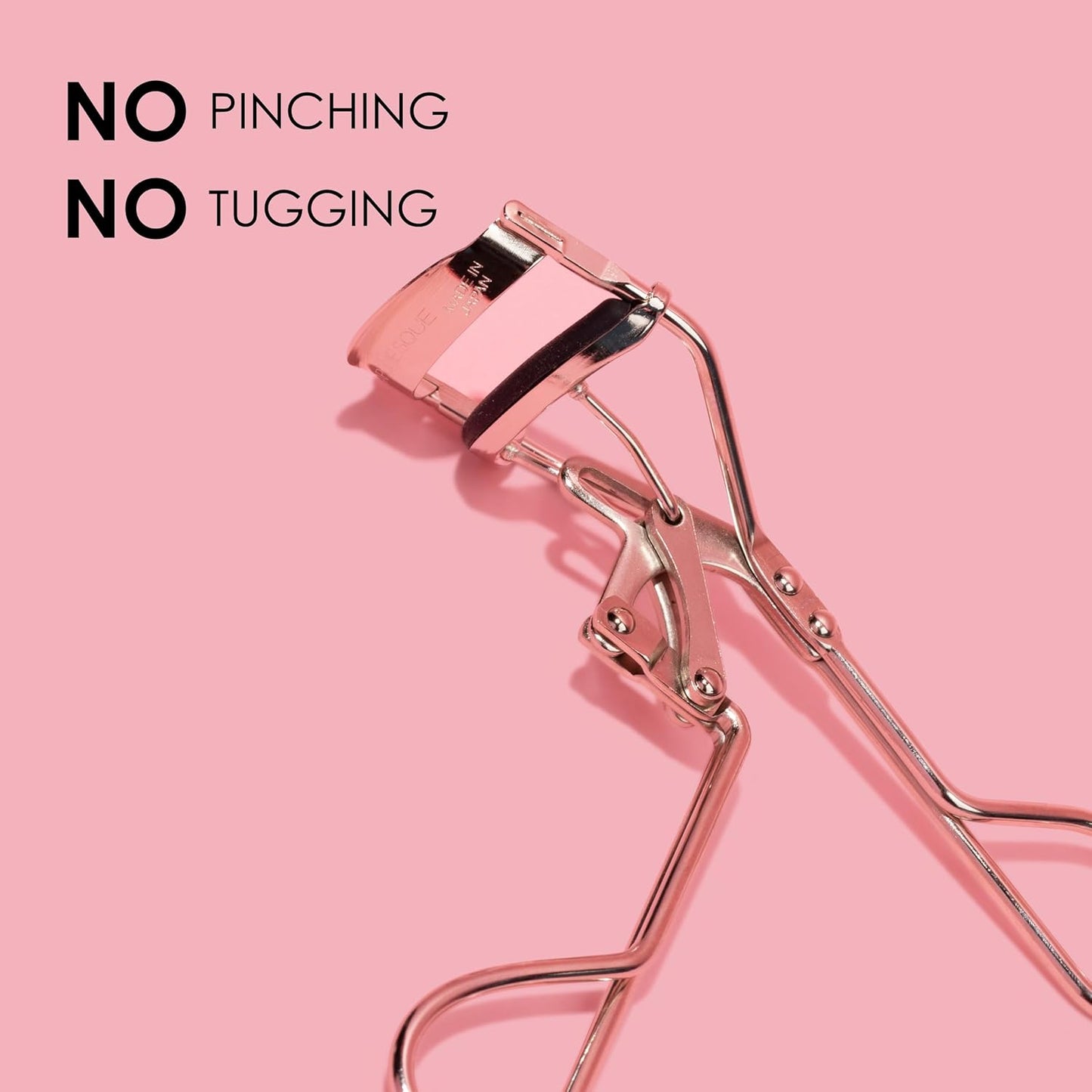 JAPONESQUE Eyelash Curler - Instant Power Curler for Longer Lashes | Silicone Pad, Nickel Finish