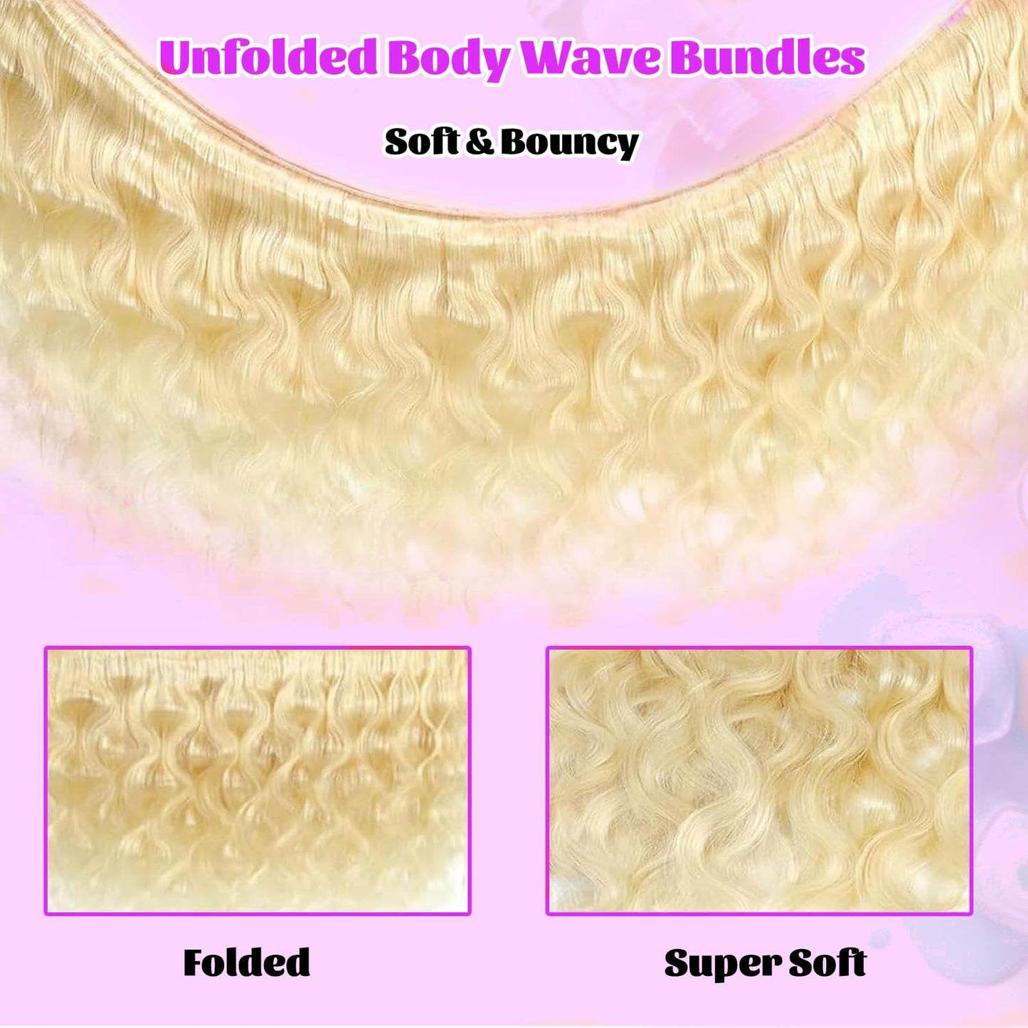 VICYAO 613 Body Wave Bundles 20 Inch Blonde Human Hair Extensions 100% Unprocessed 12A Grade Brazilian Virgin Raw Weave Bundles Human Hair 1 Bundles Blonde Body Wave