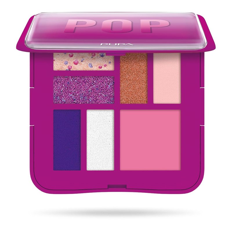 Pupa Milano Eyeshadow Palette - 7 Pan Fuchsia Blush & Eyeshadows | Matte & Shimmer Finish, Travel-Friendly, Talc-Free