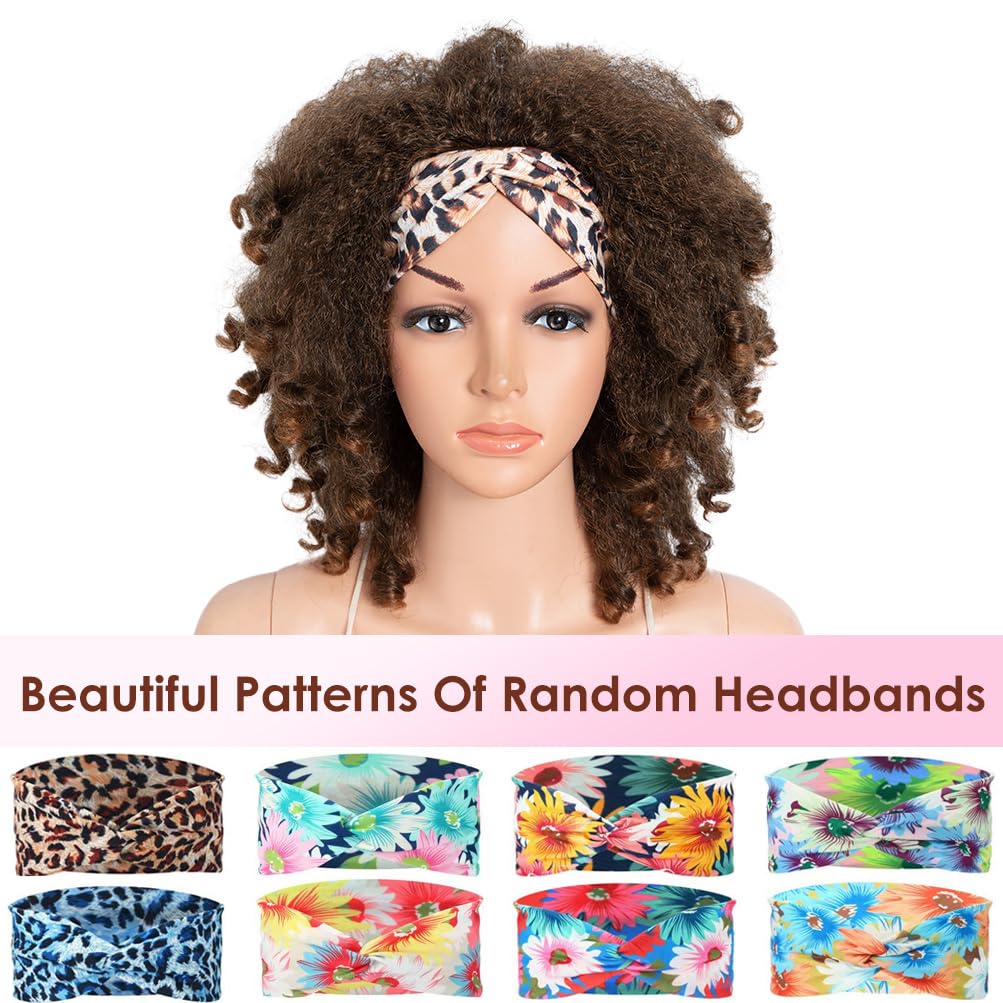 3-in-1 Magic Drawstring Half Wig - 14" Short Afro-Textured Synthetic Hair | Dark Brown, No Glue, No Sew, Ponytail & Bun Styler