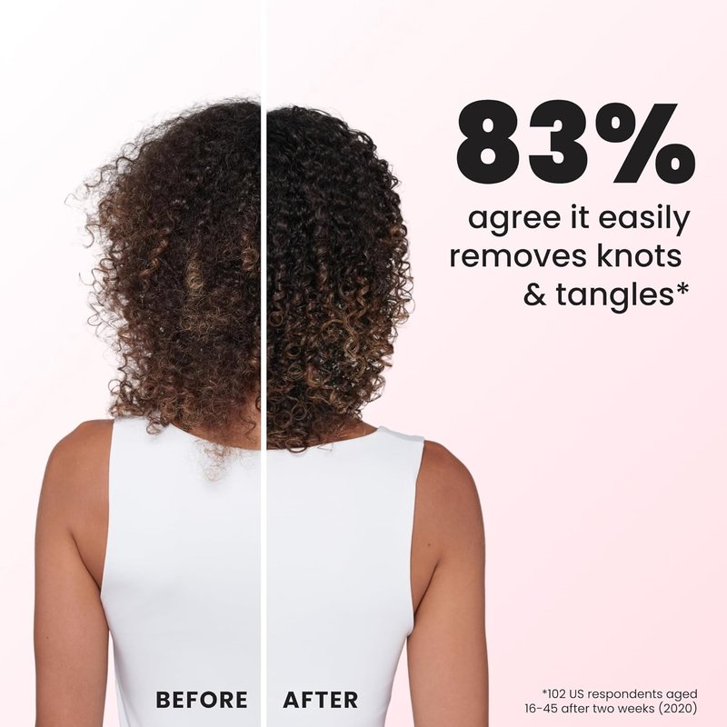 Tangle Teezer Ultimate Detangler Brush - Curly Hair Tool for 3C to 4C Types | Reduces Frizz & Breakage, Pink Mango