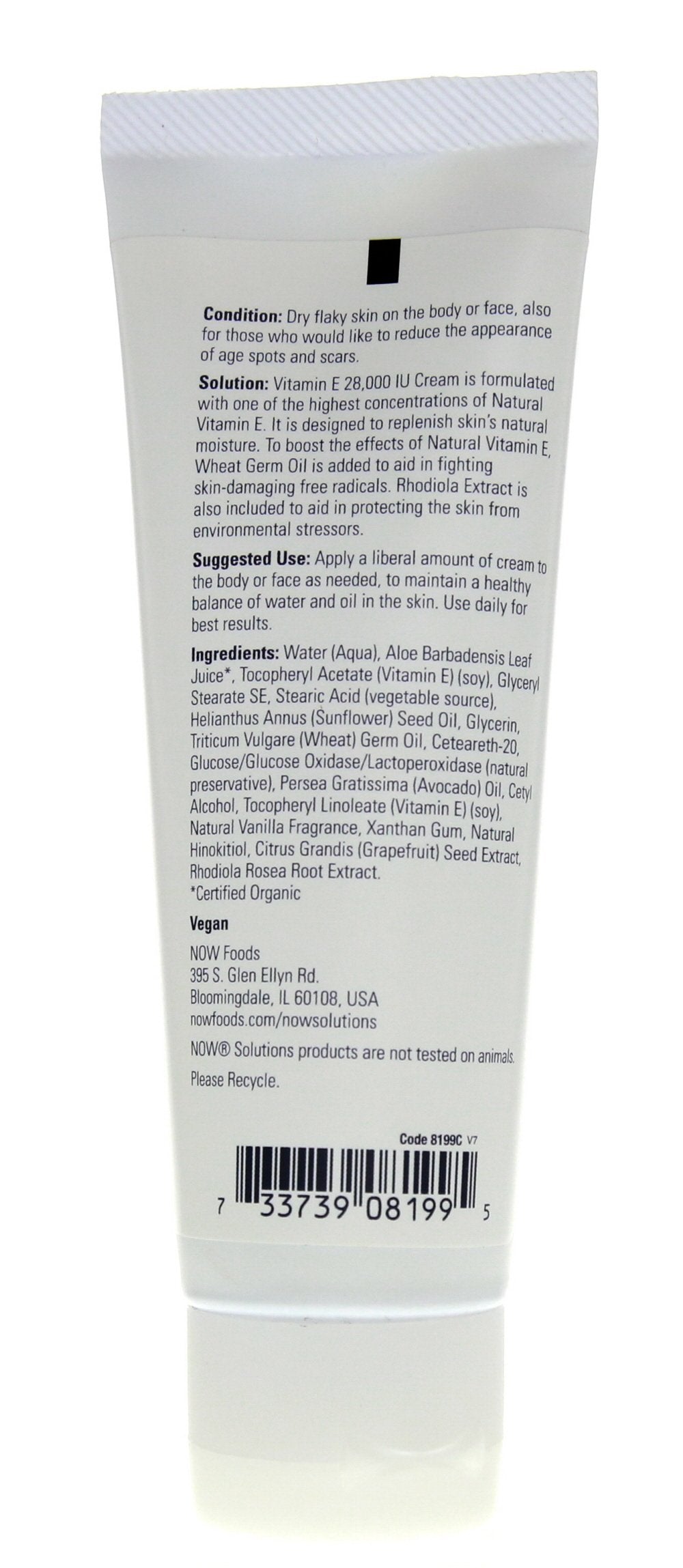 NOW Foods Vitamin E Cream 28,000 IU - 4 oz. (Two Pack)