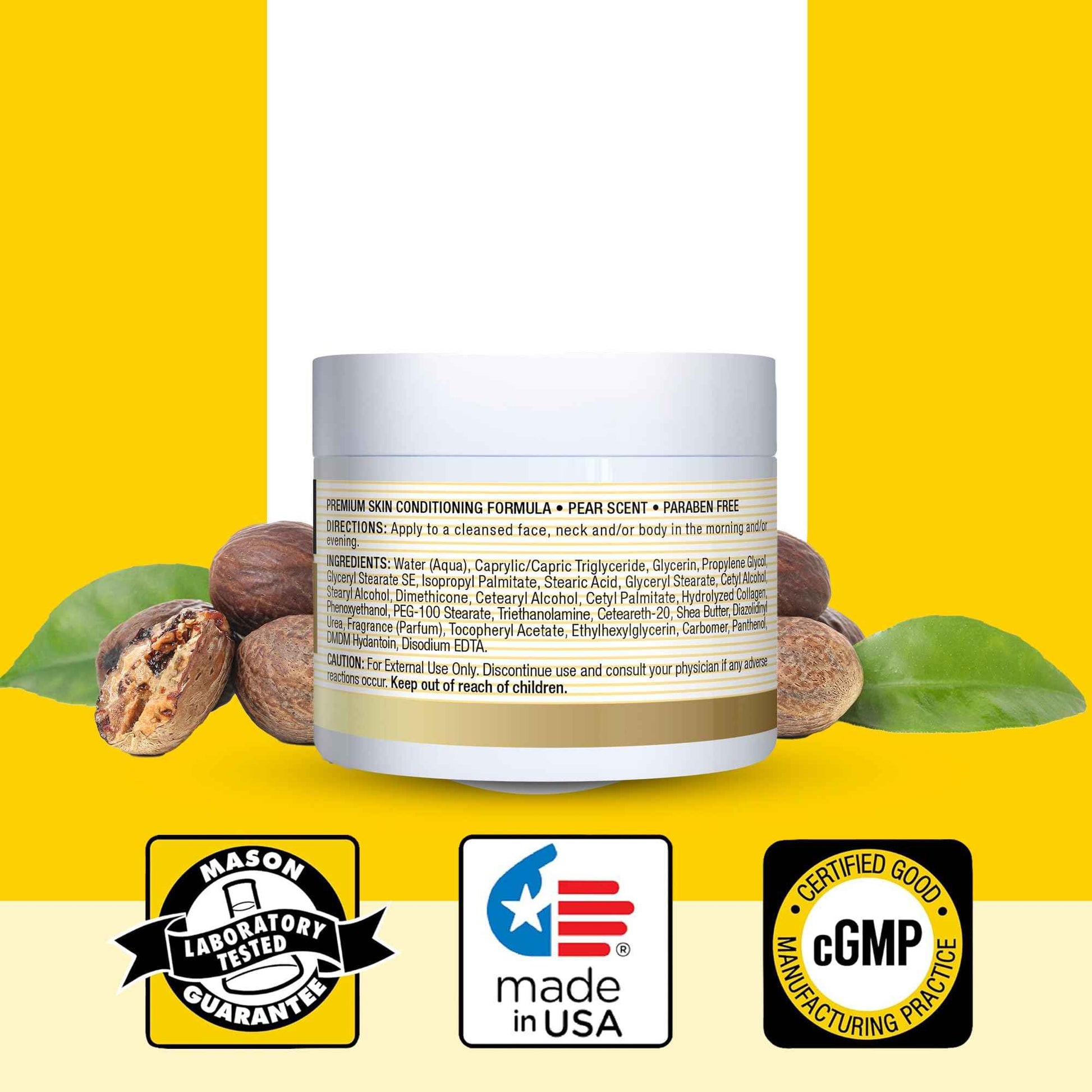 MASON NATURAL Collagen Premium Skin Cream, Women’s Anti,Aging Face & Body Daily Moisturizer for Hydration & Firmness, Pear Scent, 2 oz each (3 Pack)