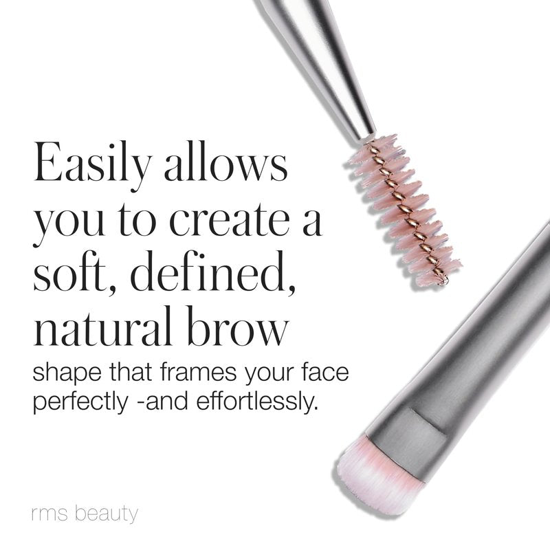 RMS Beauty Back2Brow Brush - Vegan Synthetic Fiber Eyebrow Makeup Brush with Spoolie Cruelty Free Clean Beauty Makeup Tools