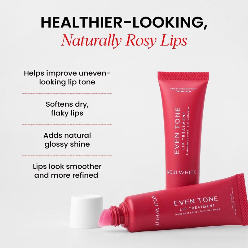 Koji White Lip Discoloration Treatment for Dark Lips | Moisturizer & Hydrating Lip with 1% Kojic Acid, Hyaluronic Acid, Vitamin C, Carrot Oil - Beeswax-Free, Vegan Chapstick, 0.23 Fl Oz