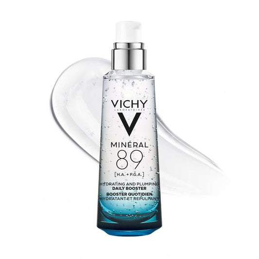 Vichy Mineral 89 Booster, Pure Hyaluronic Acid Serum for Face with Polyglutamic Acid for Skin Barrier Repair, Plumps & Hydrates, Lightweight Hydrating Serum, Oil-Free, Non-Sticky, 2.53 Fl Oz