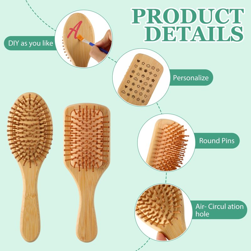 DoubleFill 12 Set DIY Hairbrush Painting Kits Make Your Own Hair Brush Hand Painted Hairbrush Night Party Supplies for Women Party Gift Crafts DIY Spa Night Wedding Activity