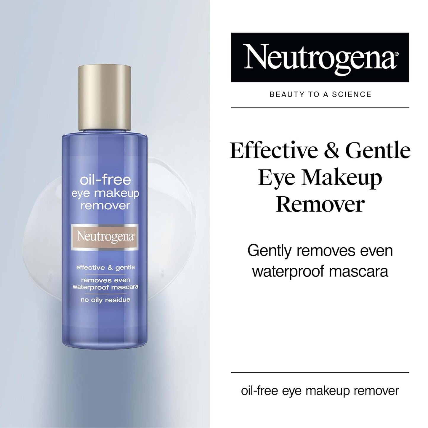 Neutrogena Oil-Free Eye Makeup Remover - Gentle Non-Greasy Formula for Waterproof Mascara | 8 fl. Oz, 2 Pack