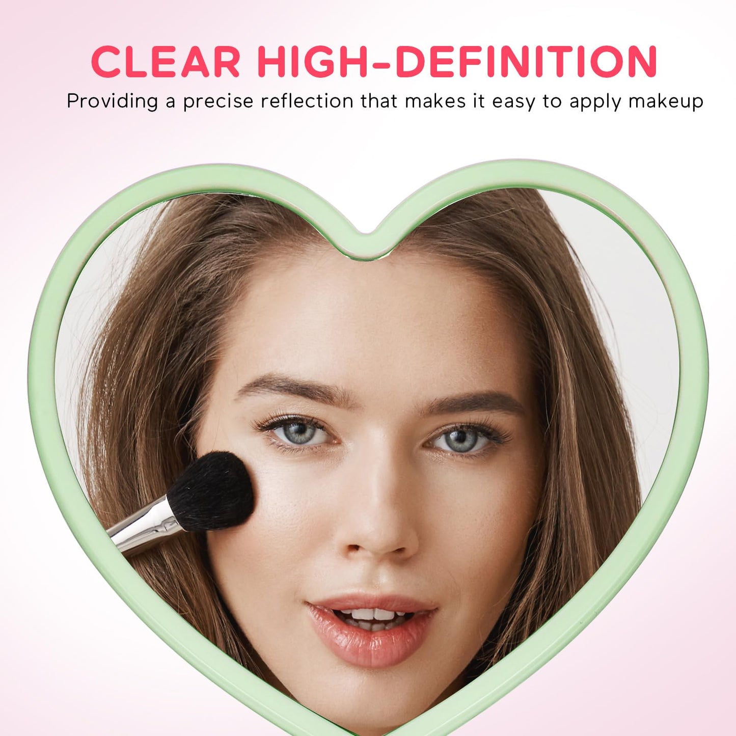 Healeved Heart-Shaped Mirror Set of 12 - Portable Handheld Mirrors for Makeup Cute Heart Design Compact Cosmetic Hand Mirror Ideal for Travel and Daily Use