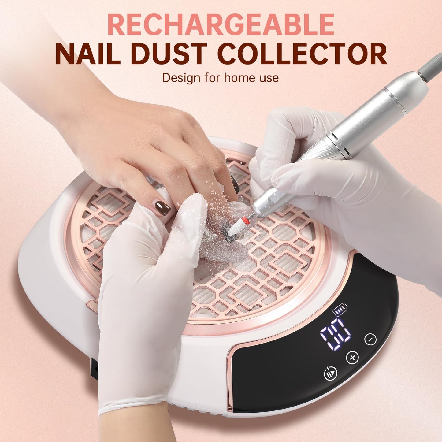 CHRISTINE SHELLY Cordless Nail Dust Collector for Salon Home Nail Tech