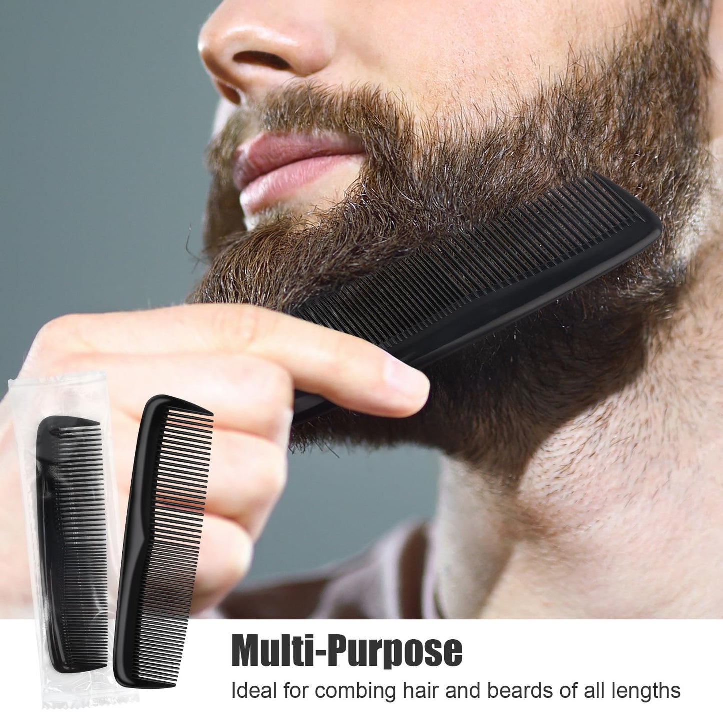 NICEMOVIC Combs Bulk for Men 150 Pack, Homeless Supplies Bulk, Individually Wrapped Pocket Beard Barber Mini Disposable Comb for Travel Hotel Shelter Donation Operation Bulk Christmas Child Item Gifts