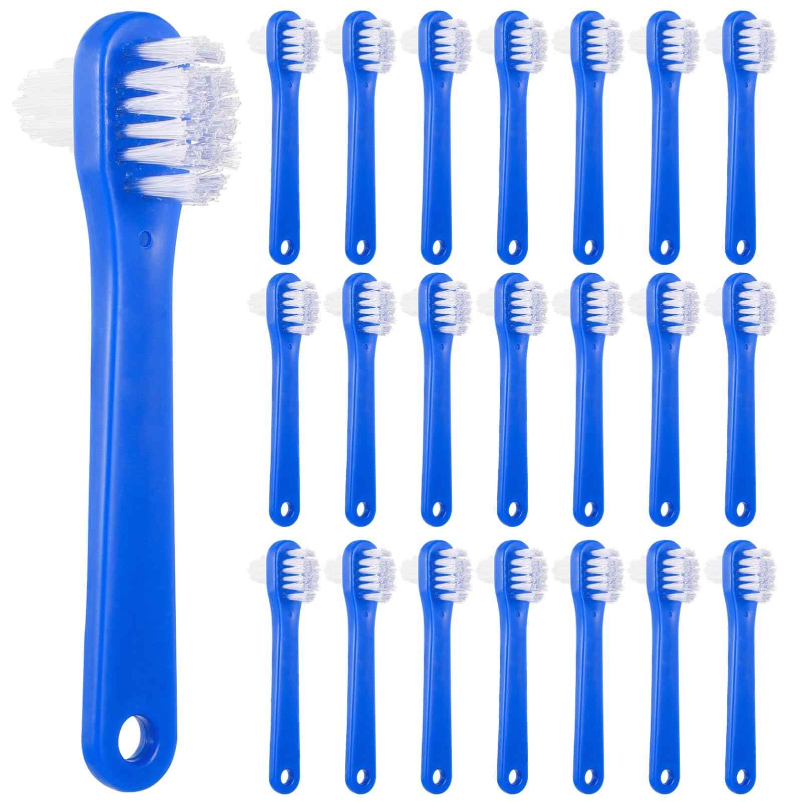 OMISTAR 50 PCS Denture Brushes Dual-Sided Bristle Individually Firm Hard Bristle Toothbrush Denture Cleaner Brush for Retainers False Teeth Braces