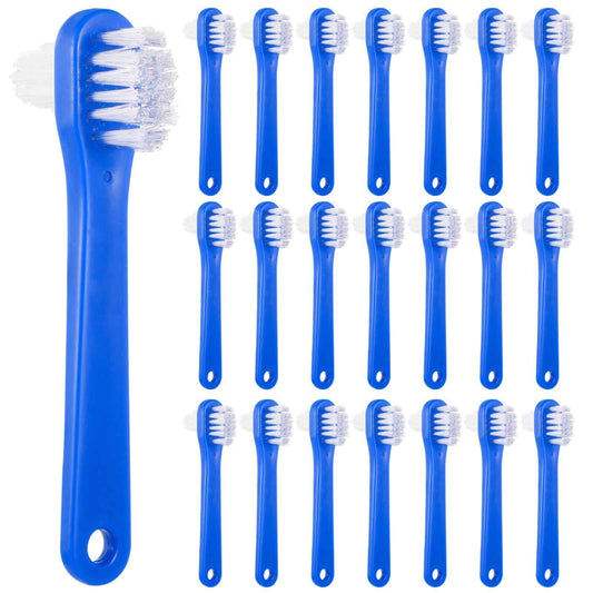 OMISTAR 50 PCS Denture Brushes Dual-Sided Bristle Individually Firm Hard Bristle Toothbrush Denture Cleaner Brush for Retainers False Teeth Braces
