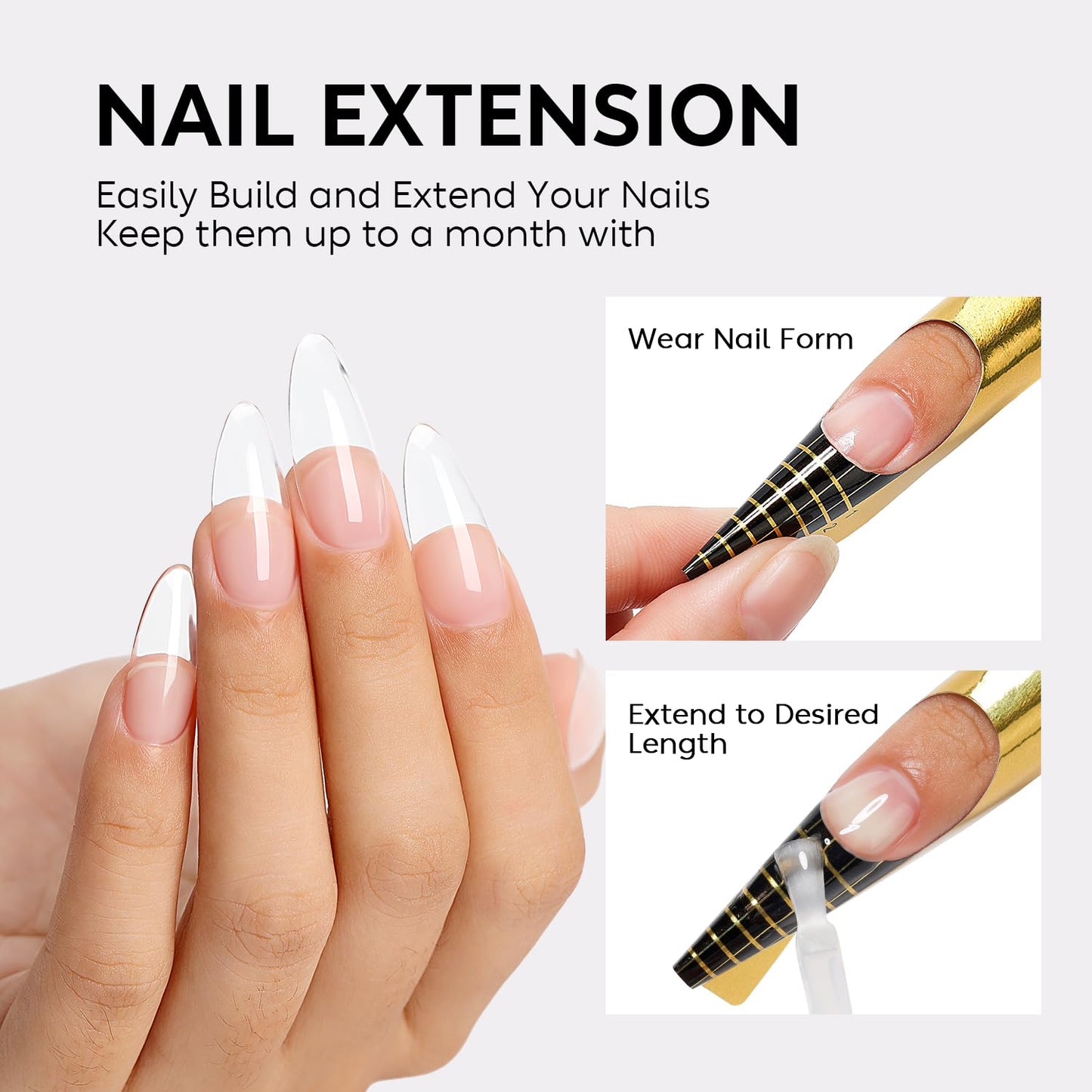 Builder Nail Gel - 7 in 1 Clear Base Gel & Rubber Polish Set | 15ML, 6 Pcs
