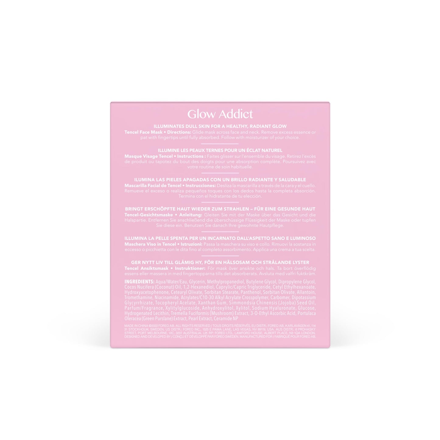 FOREO Glow Addict UFO-Activated Facial Mask - Hydrating Facial - Vitamin C & Vitamin E - For All Skin Types & Dull Skin - Antiaging - 6 pcs in Pack