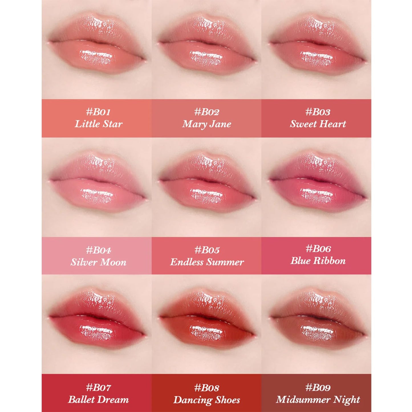 Flower Knows Swan Ballet Shine Lipstick,Hydrating Solid Lip Gloss,Moisturizing Pink Tinted Lip Balm-Long Lasting Lip Gloss in Balm for Girls&Women(B06 Blue Ribbon)