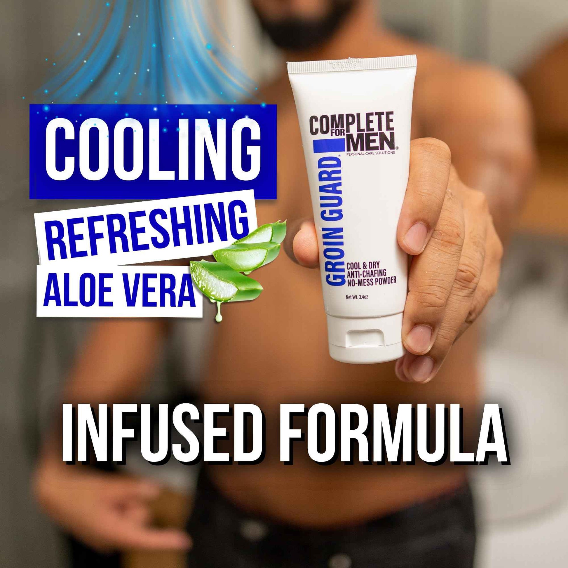 COMPLETE FOR MEN - Groin Guard Anti Chafing Cream: Talc Free, Aluminum Free, Natural Odor Control Cream for Men, Non Greasy, Cool & Dry, Friction Defense, Chafe Protect for Private Parts