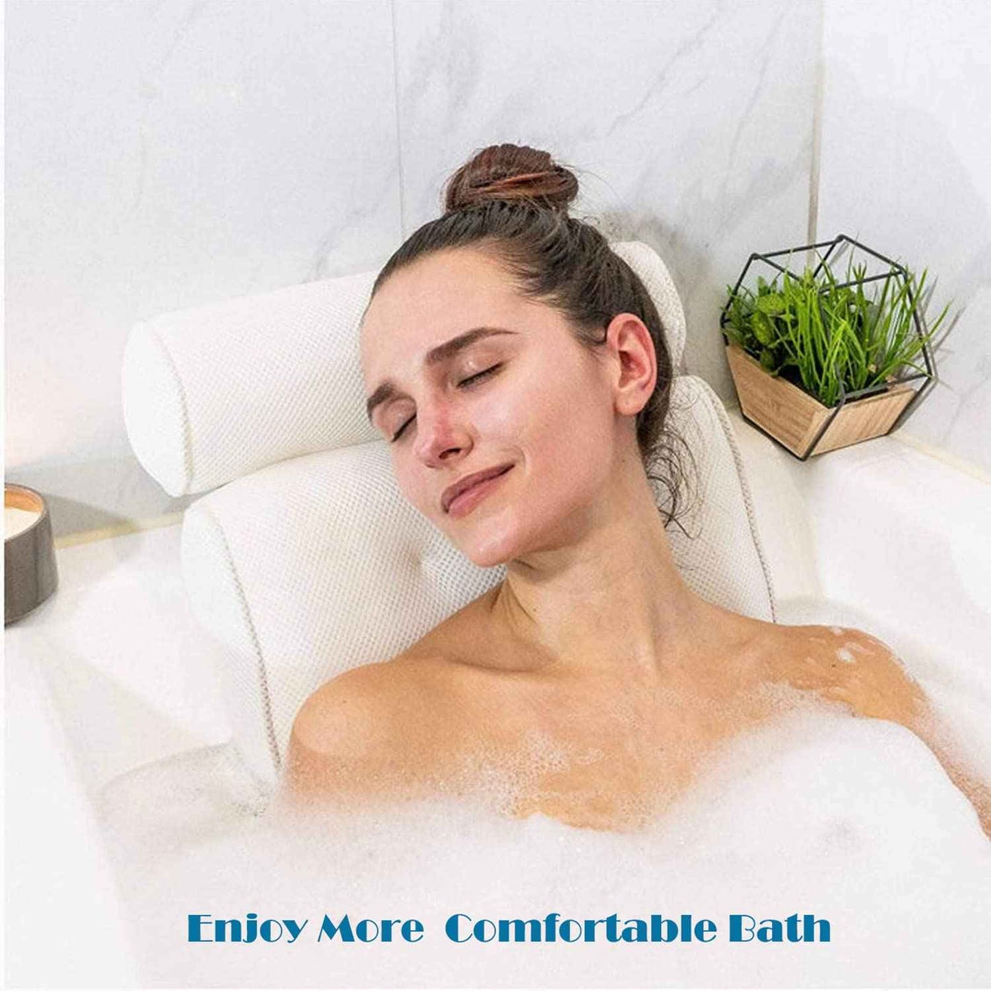 AYANG Bath Pillow for Bathtub, Bath Pillows for Tub with 4D, Non Slip Bath Neck Spa Pillows Headrest Cushion for Back, Bath Pillow Fit Hot Tub, Easy to Wash, Spa Gifts Bathtub Accessories