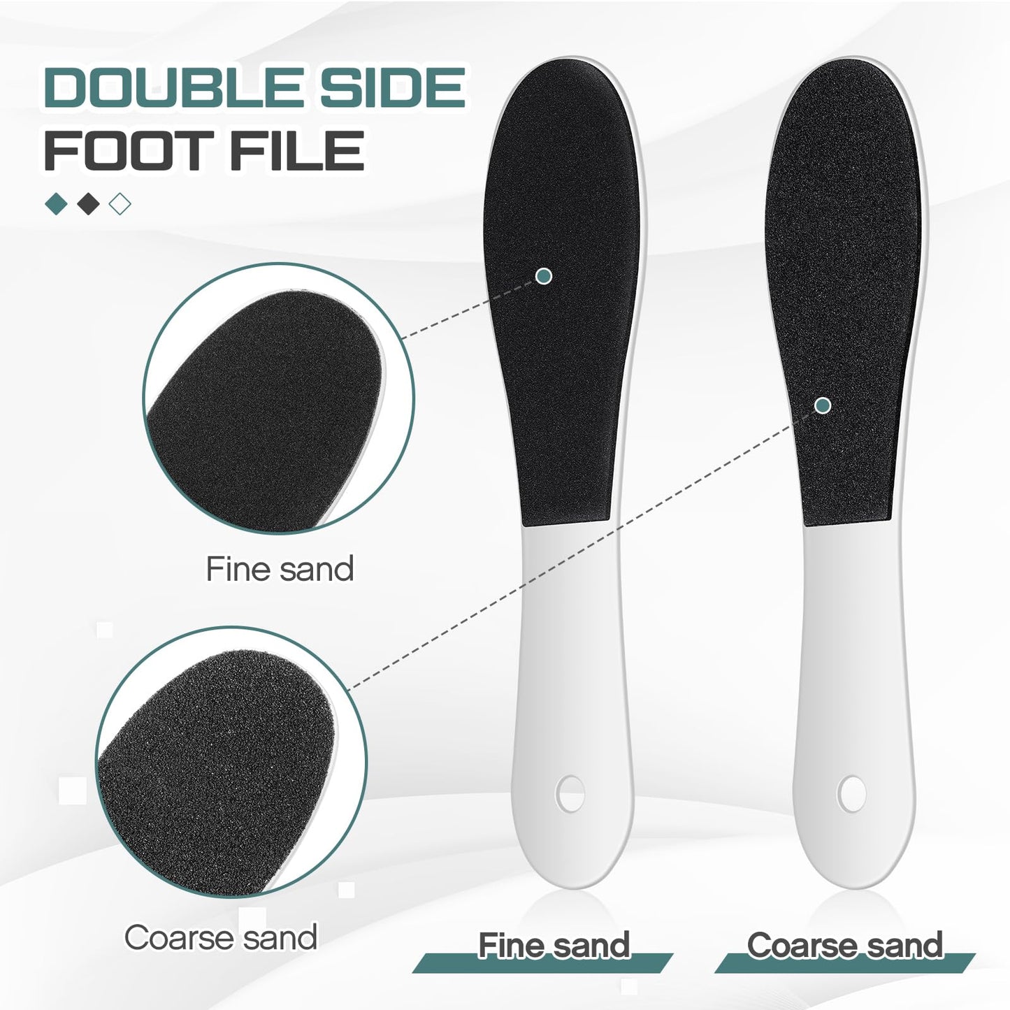 Lothee 30 Pack Foot File Foot Callus Remover Double Sided Professional Sandpaper Pedicure Tool Feet Scrubber Sander Feet Rasp for Dead Skin Cracked Heel Women Manicure Beauty Spa, 100/180 Grit, White