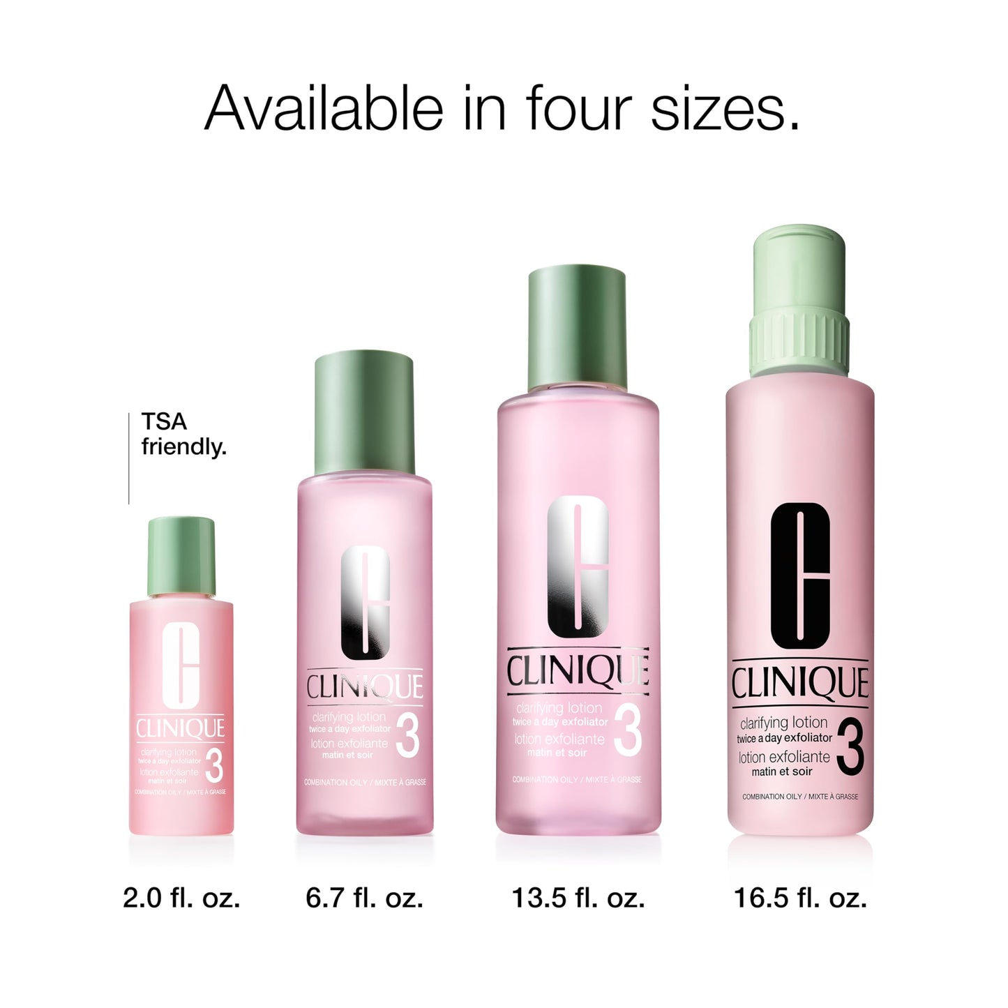 Clinique 3-Step Clarifying Lotion Face Exfoliator 3 | Toner With Witch Hazel + Salicylic Acid | For Combination Oily Skin Types, 13.5 Fl Oz