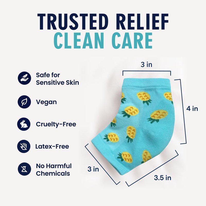 Moisturizing Heel Socks for Dry Cracked Heels Treatment - 3 Pairs Infused with Coconut Oil & Mango Butter | Summer Print