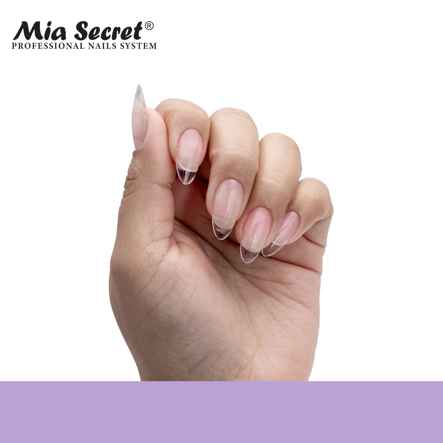 Mia Secret Soak off CLEAR Soft Gel Nail Tip MADE IN USA for Salon and DIY (Clear 504 Tips, Almond)