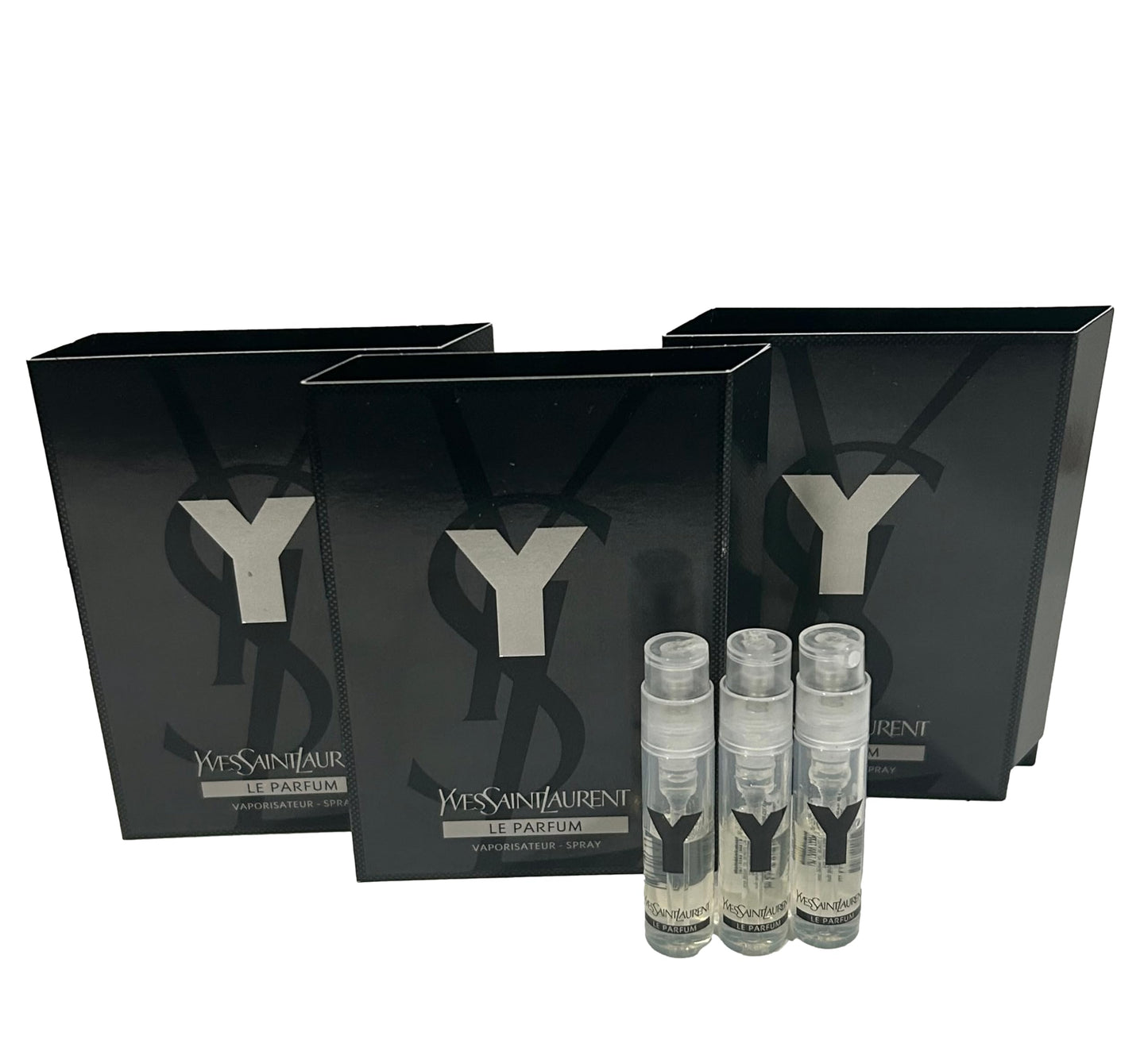 Yves Saint Laurent YSL Y LE PARFUM Men Sample Perfume Spray Trial Size Partially Filled Vials 1.2 ml / 0.04 fl oz (set of 3)