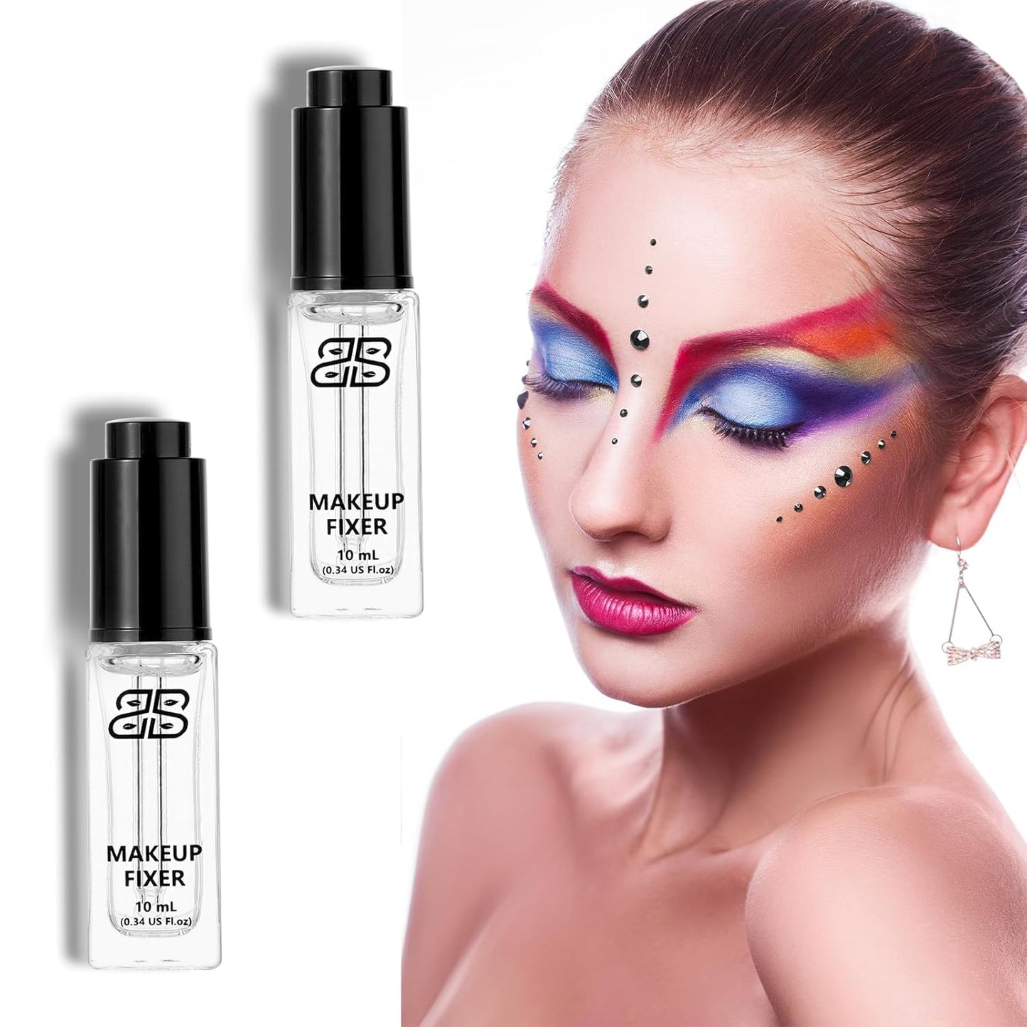 Makeup Fixer Mixing Liquid Cosmetics Eyeshadow Sealant Prolong Makeup Pigment Durability 10ml/0.34 US FL OZ (Black Bottle Cap)